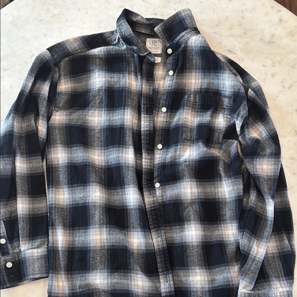 GAP Black and Gray Casual Button Down Shirt